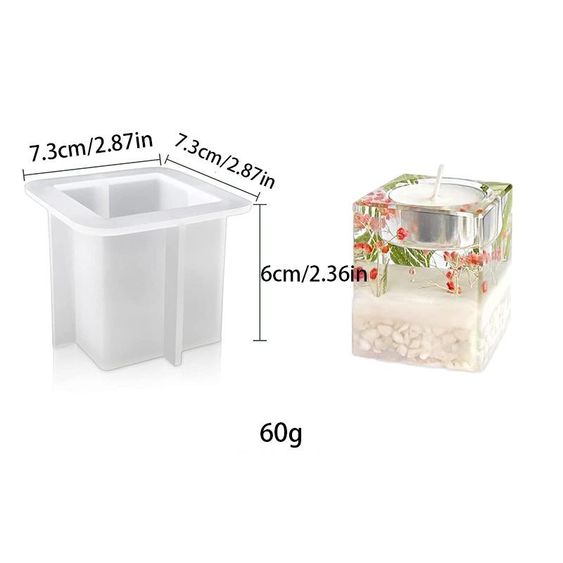 DIY Crystal Epoxy Resin Mold 3D Rectangles Ornaments Candle Holder Candlestick Mirror Silicone Molds Aromatherapy Mold Making