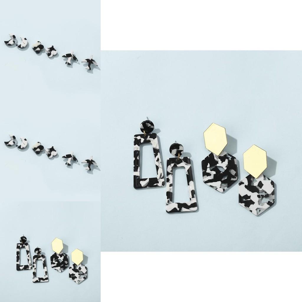Trendy Acrylic Leopard Print Star Shape Earrings Perfect For Birthdays Holidays