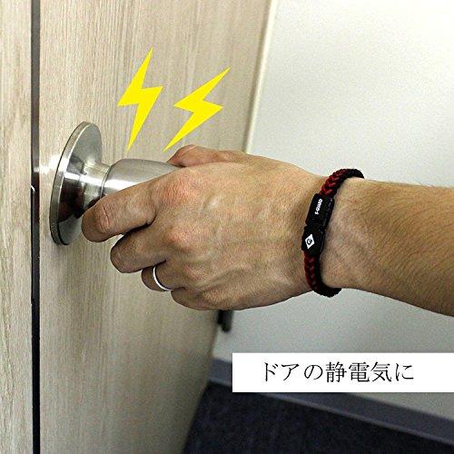 Colan Colan S-Guard Fita Anti-Static Negative Ion Black x Water L (approx. 20.5cm)