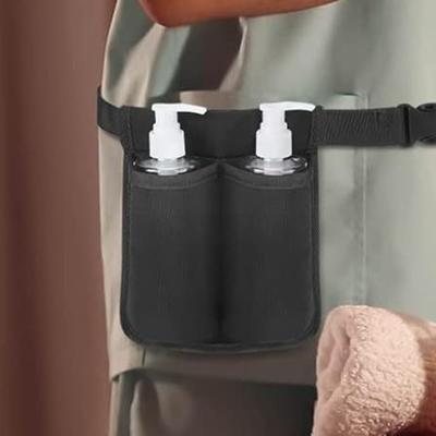 Bolsa para Botellas de Masaje Loción Aceite Esencial Soporte de Cintura con Cinturón Ajustable Funda para Masajista para 1 o 2 Botellas Fácil Acceso