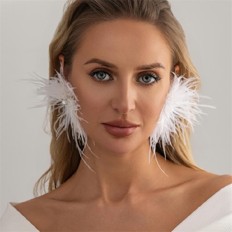 Long Feather Drop Earrings Eye Catching Decoration Ear Jewelry Suitable For Parties Concerts And Festive Celebrations