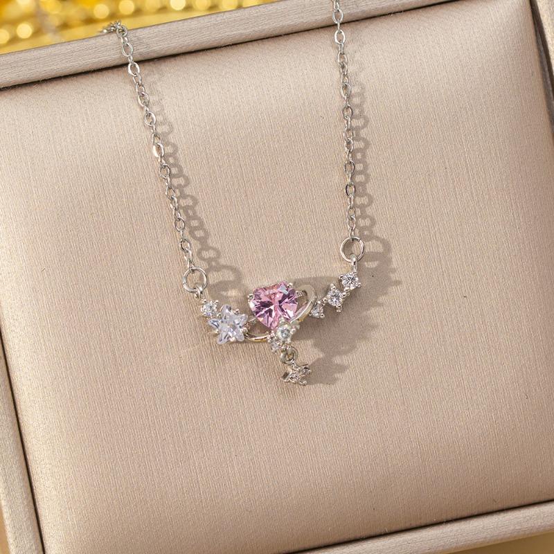 [Titanium Steel] Necklace Women's Copper Micro-inlaid Electroplating Advanced Sense Delicate Clavicle Chain Jewelry