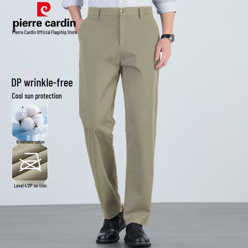 Pierre Cardin Men's DP Wrinkle-Free Cotton Straight-Leg Casual Pants