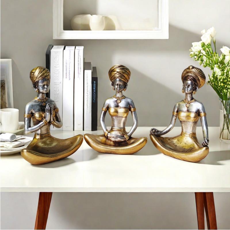 Simple Abstract Home Yoga Studio Scene Decoration Resin Craft Yoga Ornaments Gift Ornaments Wedding Room Ornaments