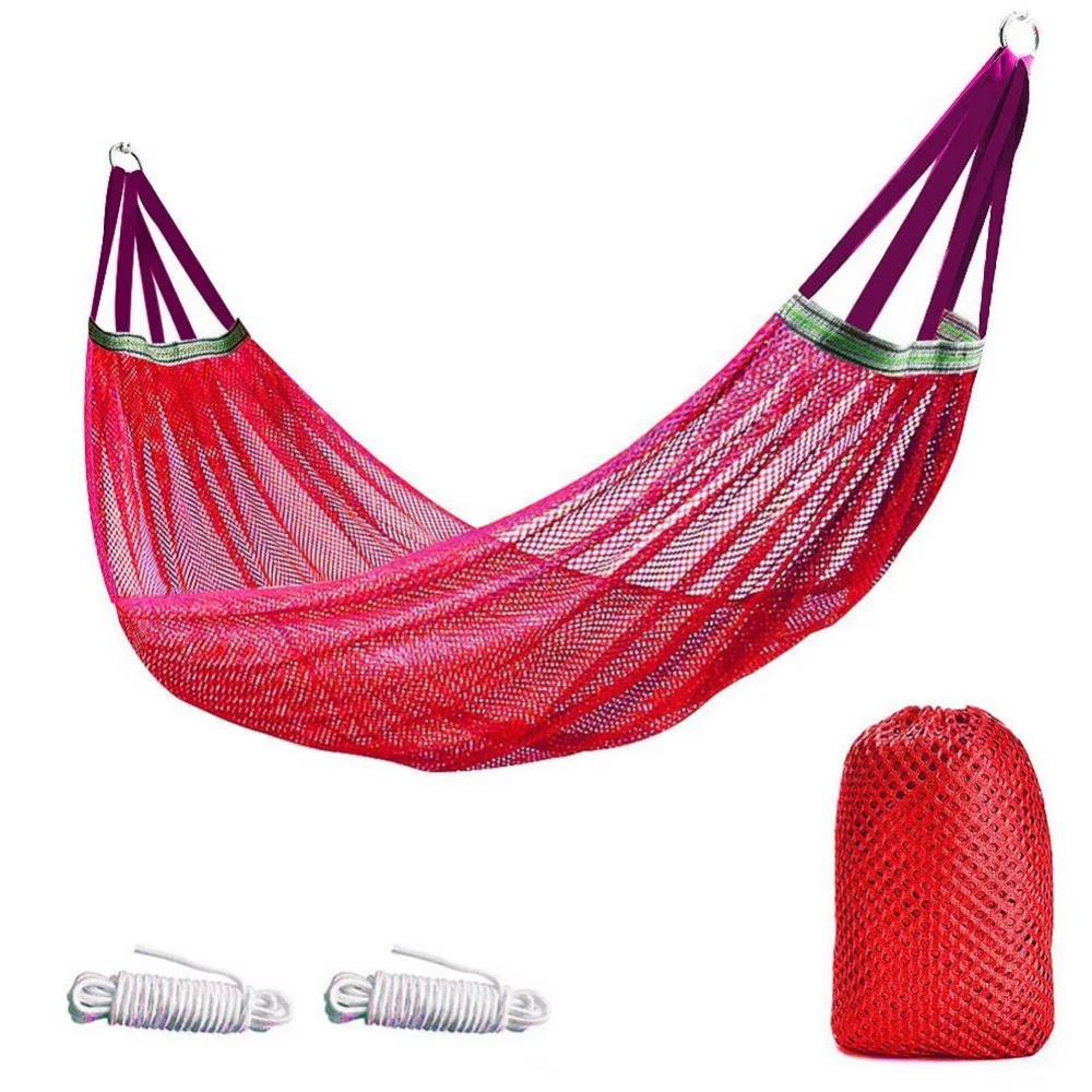 Cooling Mesh Hammock Portable Outdoor Camping Swing Sturdy Ice Silk Hanging Bed  Balcony