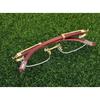 RSINC Rimless WOOD frame/eyeglass/Spectacle, Golden Brown 55-18-140 JL186306162779