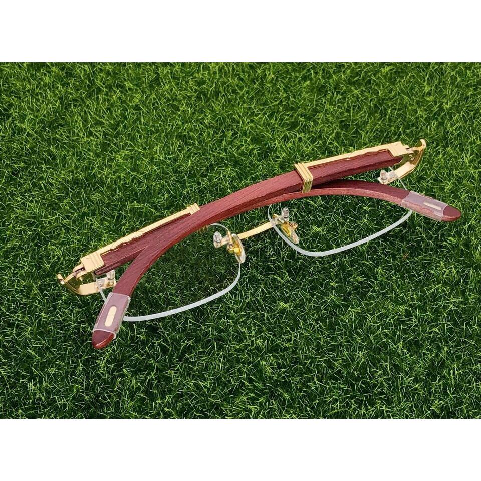 RSINC Rimless WOOD frame/eyeglass/Spectacle, Golden Brown 55-18-140 JL186306162779
