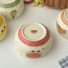 Ceramic Rice Bowl Hand-Painted Bread Fruit Pattern Serving Bowl Microwave Dishwasher Safe Kitchenware for Soup Rice Oatmeal
