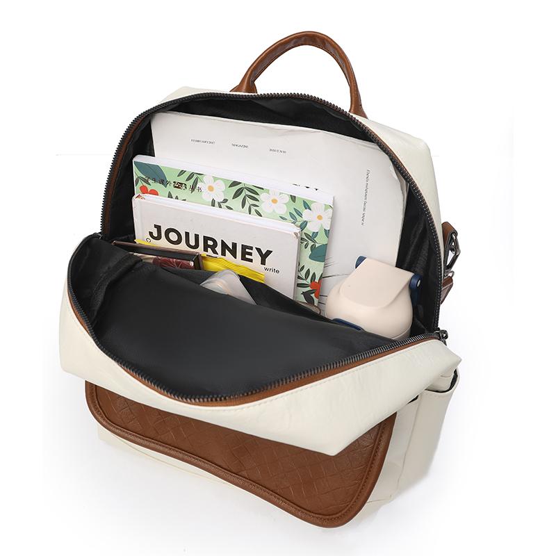 Commuter Backpack Large Capacity Women's Soft Leather Backpack