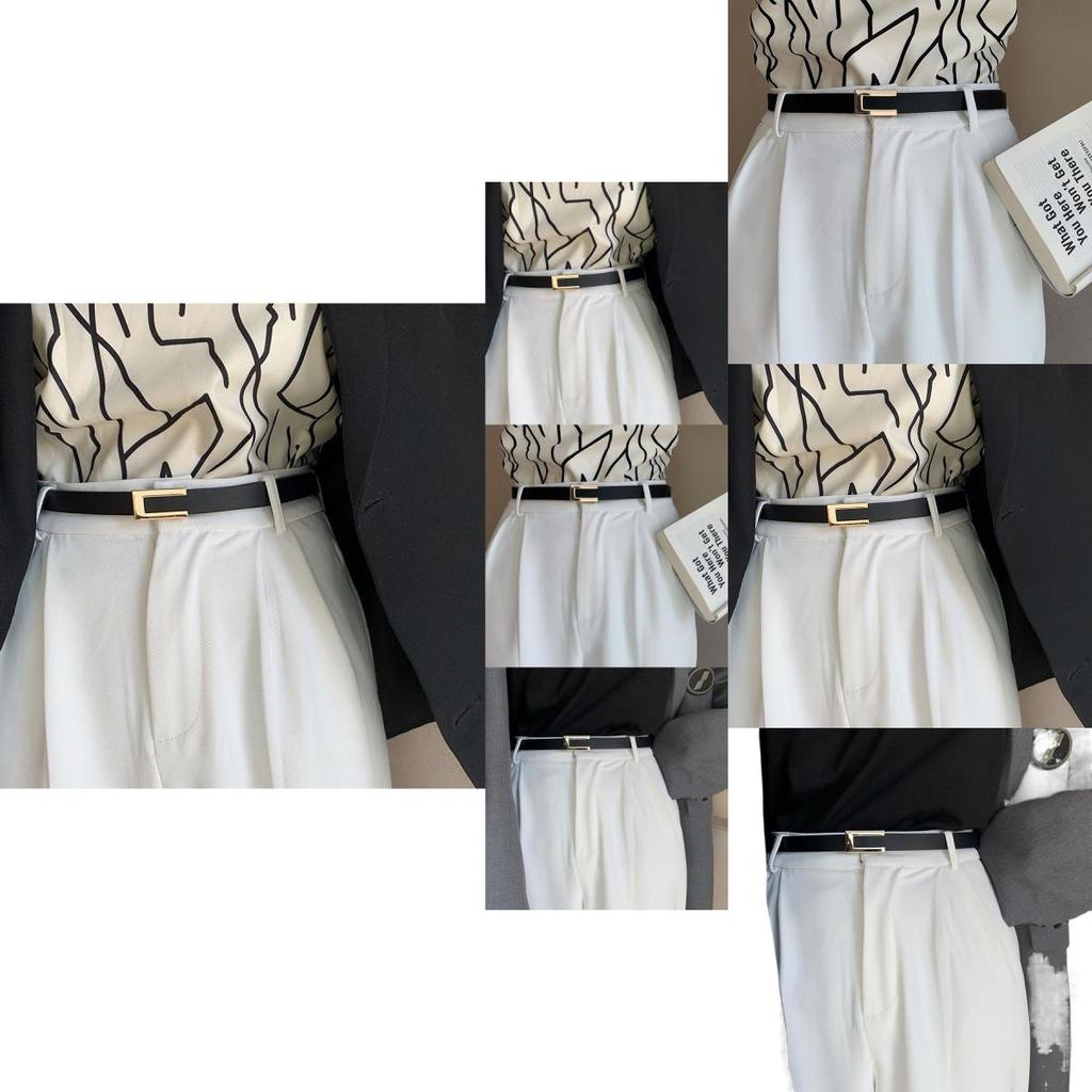 Chic And Minimalist Black Belt For Women Featuring Smooth Buckle Perfect For Fashion Forward Styles