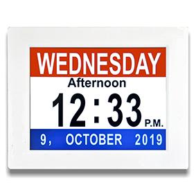 Desk Wall Alarm Digital Clocks 7 Inch Electronic Day Calendar with Video Playback Acrylic Frame for Senior Dementia Alzheimer's