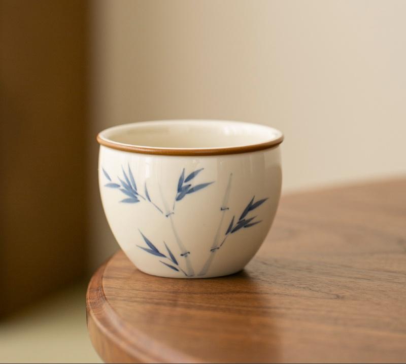 

175ml Pure Hand-painted Bamboo PersimmonMaster Cup Household Tea Cup Handmade Tea Bowl Smelling Cup Teaset Supplies Ornaments 200ml