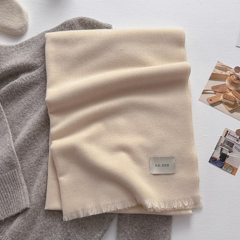 

Women S Long Wool Blend Winter Scarf Warm Cashmere Soft Solid Color Lady Shawl Wrap Female Pashmina Bandana Style One Size