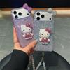 Compatible Apple 17 Pro Max Luxury Rhinestone Bow Phone Case - 3D Anti-fall Protective Cover
