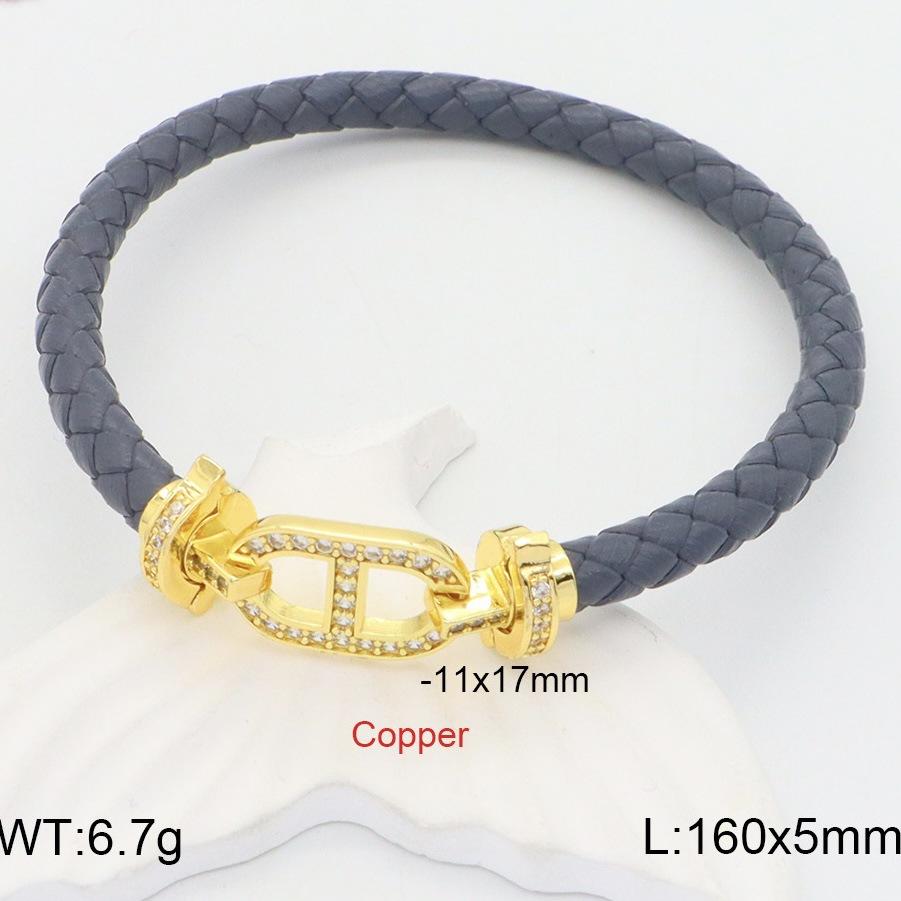 Pig Nose Red Rope Leather Rope Bracelet Men's and Women's 18k Gold Micro-inlaid with Diamonds Natal Year Couple's High-end DIY Hand Rope 2026