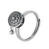 Retro Zes-Woorden Mantra Ring Opening Eenvoudige Etnische Stijl Oude Geloof Amulet Draaibare Ring Vrouwen