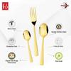 Montavo Alexa Gold 18 Piece Stainless Steel Cutlery Set with Leatherette Box (6 Dinner Spoon, 6 Dinner Fork & 6 Teaspoon)