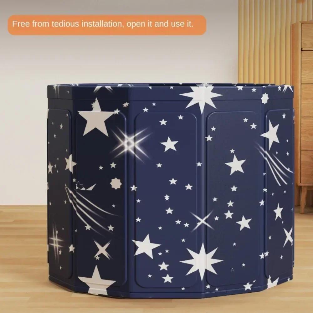 Foldable Adult Bathtub, Portable Deep Soak Tub for Small Spaces, Thickened Insulated Round SPA Bath, Space Saving Home Upgrade