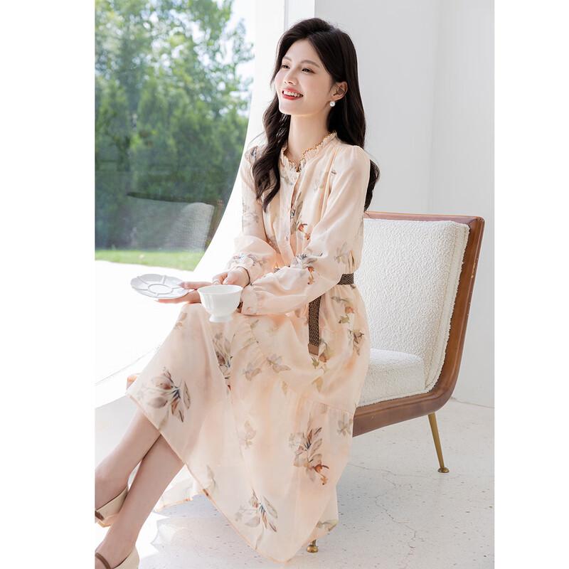 Mokaona Women's Fashion Long Sleeve Midi Dress