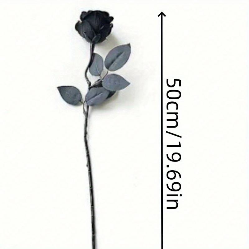 

Искусственные черные розы на длинном стебле, пластиковый материал, никогда не увядают, подходят для Дня святого Валентина, семейной свадебной вечеринки, атмосферы Хэллоуина 1pcs чёрный