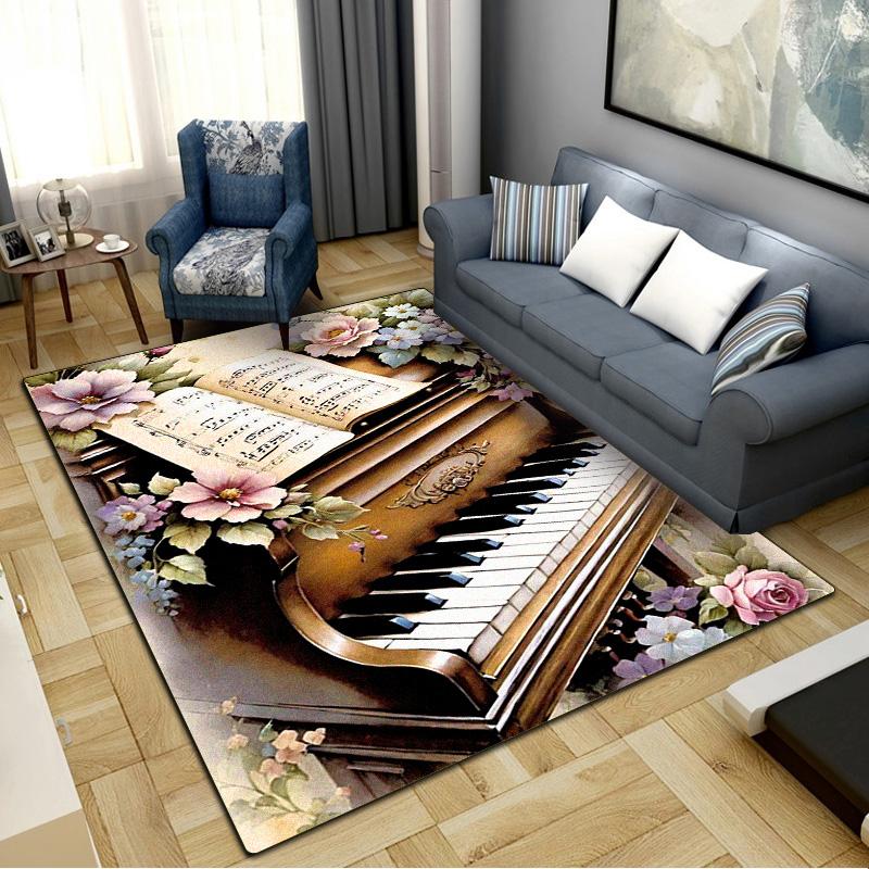 Music Life Carpet Rug for Living Room Bedroom Home Sofa Decoration,Kids Play Non-slip Floor Mat