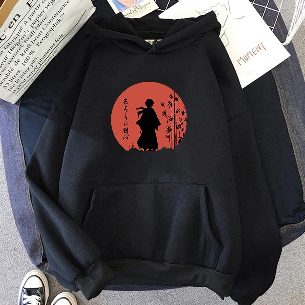 Rurouni Kenshin Sweatshirt Himura Samurai Japanese Anime Hoodie  Unisex Pullover Unisexga Graphic Hooded Streetwear Hip Hop Hoodies Y2k