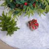 Christmas Tree Skirt 36/48/60 Inches White Christmas Tree Skirt Soft Fluffy Faux Fur Tree Skirt for Merry Christmas Party Supplies