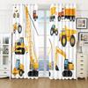 2 panel Cartoon Toy Excavator Toy Car Print Drapes for Children Boys Girls Bedchamber Windowpane Blinds Grommet Best cortiinas