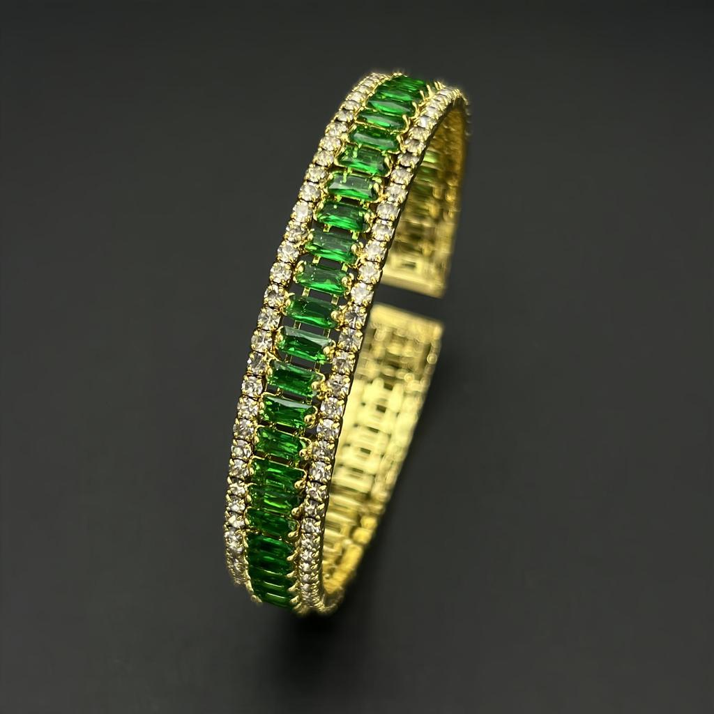 Cross-Border Elegant Round Full Diamond Adjustable Bracelet for High-End Events