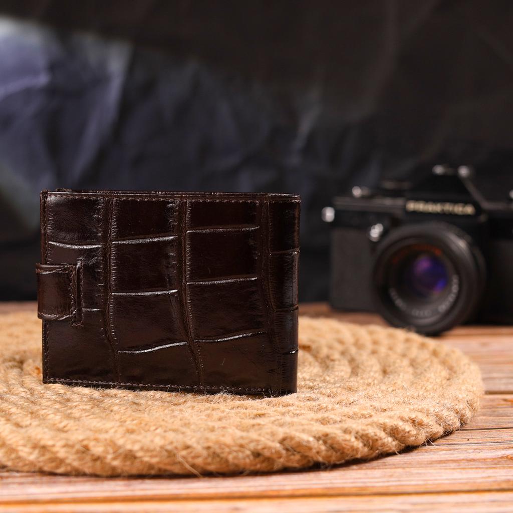 Reliable Men's Wallet Made of Genuine Textured Leather CANPELLINI Purse 21516 Brown