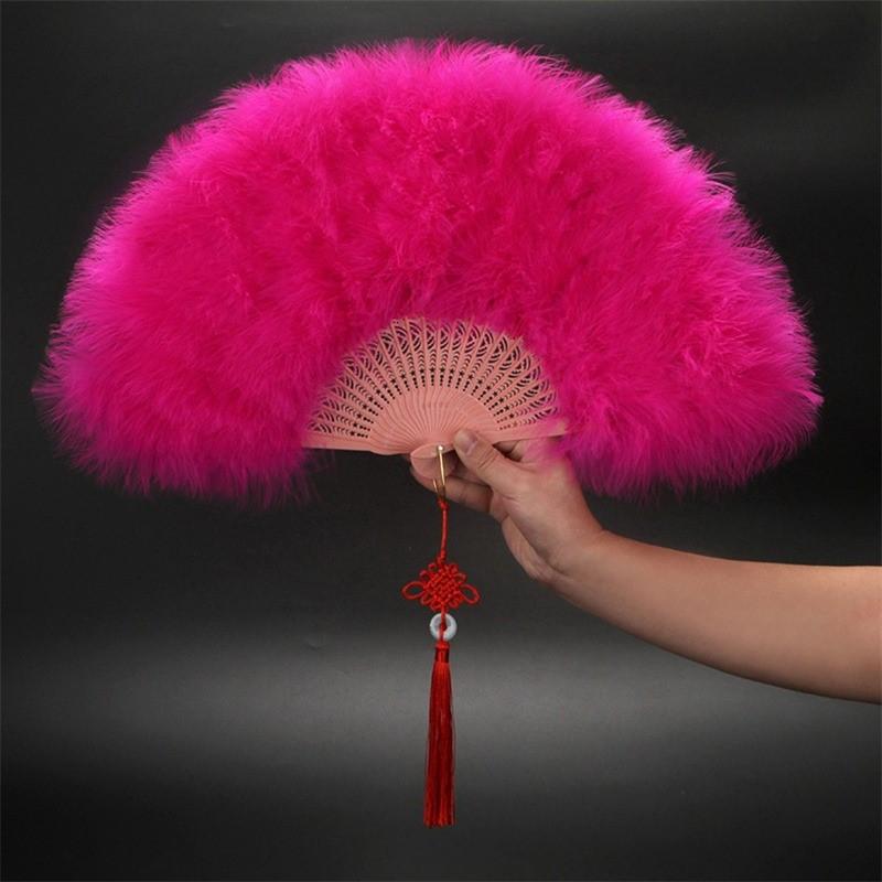 Feather Folding Fan Japanese Sweet Fairy Girl Dark Gothic Court Dance Hand Fan Art Craft Gift Wedding Party Decoration