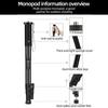 Aluminum Alloy Camera Support Monopod with Easy Extend Lock Mechanism Camera and Hiking Support Bracket for Outdoor