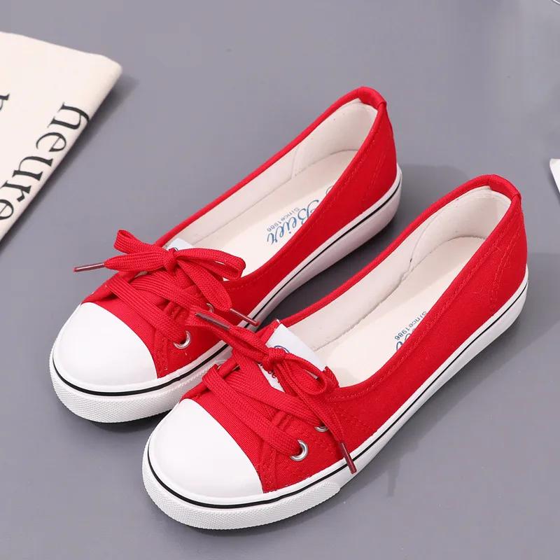 Canvas Shallow Cut Summer Flat Sport Casual Ladies Soft Sneakers Platform Tenis Women