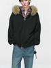 Men's Autumn/Winter Chic Casual Cardigan with Large Fur Collar - Cozy Knitwear for a Relaxed Look