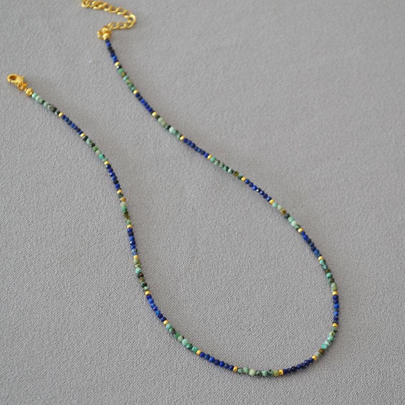 Turquoise Lapis Lazuli Handmade Beaded Necklace for Women