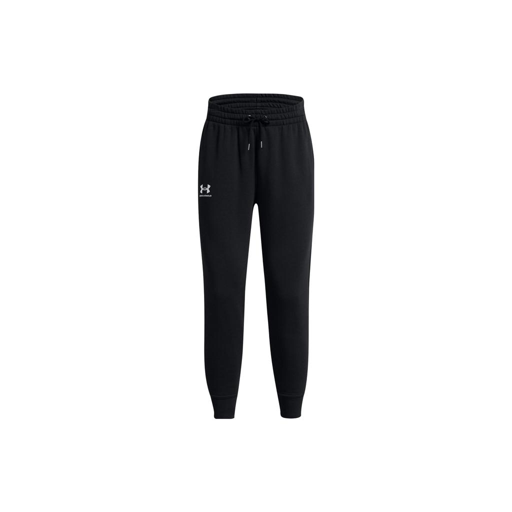 Under Armour Solid Color Drawstring Joggers With Fleece Lining Women Bottoms Black 1379443-001