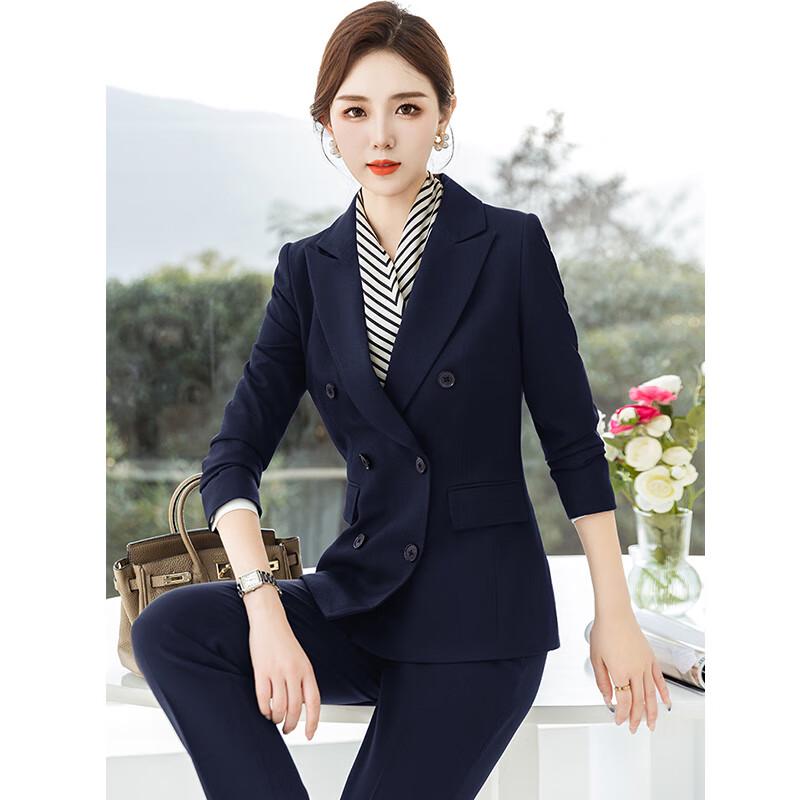 Treloman Women s Double-Breasted Professional Suit Set M
