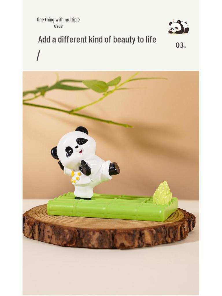 Kung Fu Panda Phone & Tablet Holder: Creative Resin Desktop Stand & Ornament