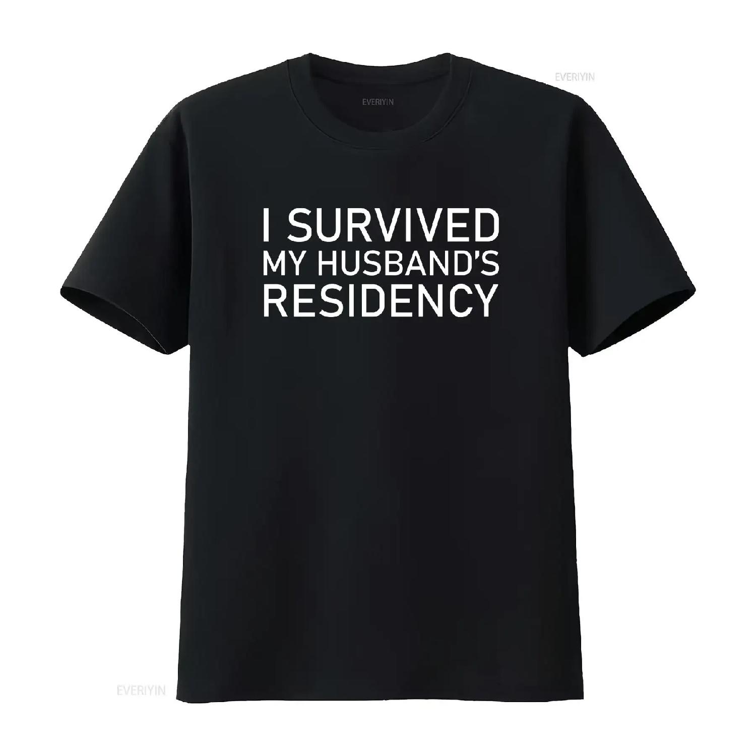 

I survived husbands residency shirt graduation Residents gift Resident doctor for Medical vintage Washed designer clothes XXXXXL різнокольоровий