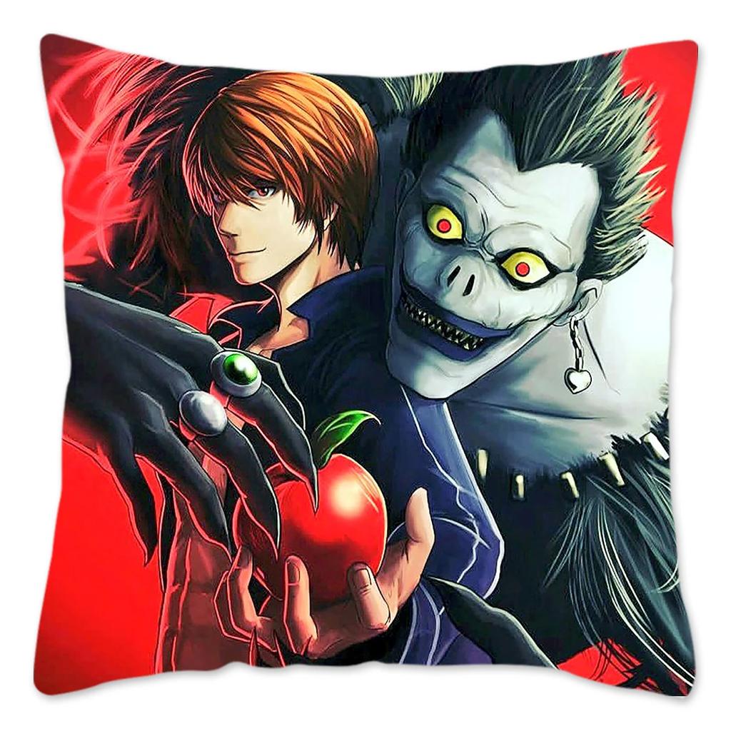 Anime DEATH NOTE Kissenbezug Heimdekoration Polyester Kissenbezug für Sofa Dekokissenbezug Resuable Funda Cojines 45x45