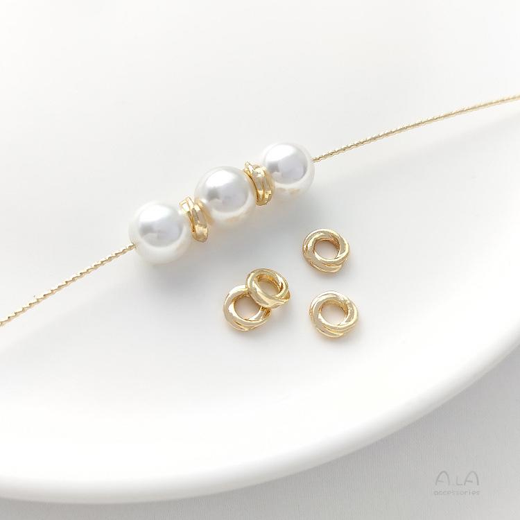 

Кільця-роздільники з подвійним плетеним вузлом із золота 14 каратів для DIY ювелірних виробів