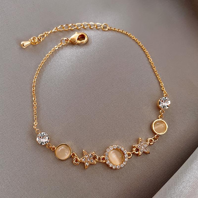 Luxury Plated Opal Star Bracelet Female Ins Student Bracelet Fashion Style Bracelet For Girl