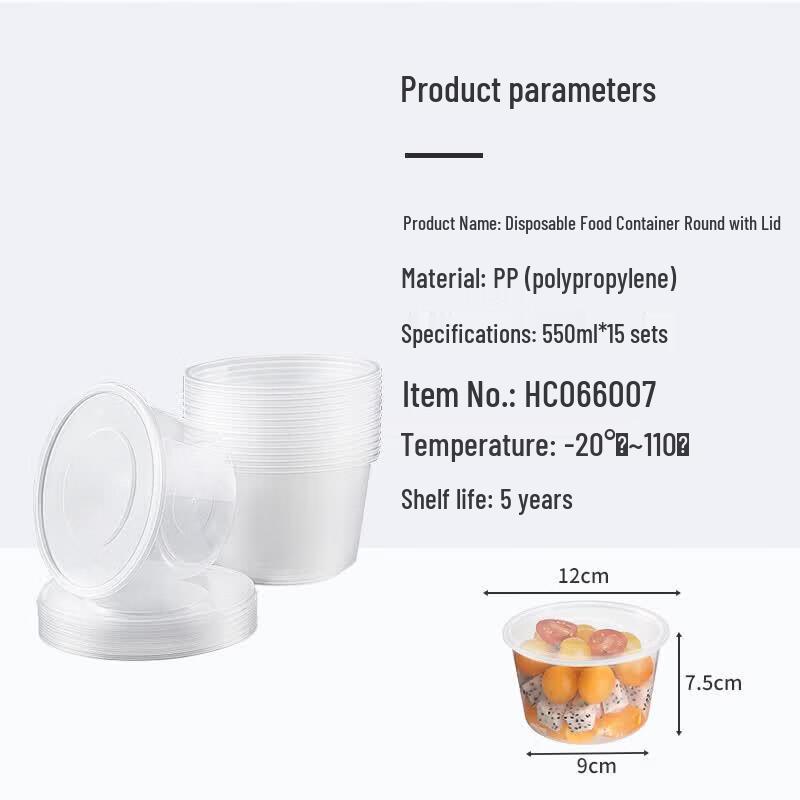 MARYYA Disposable Round Food Containers with Lids