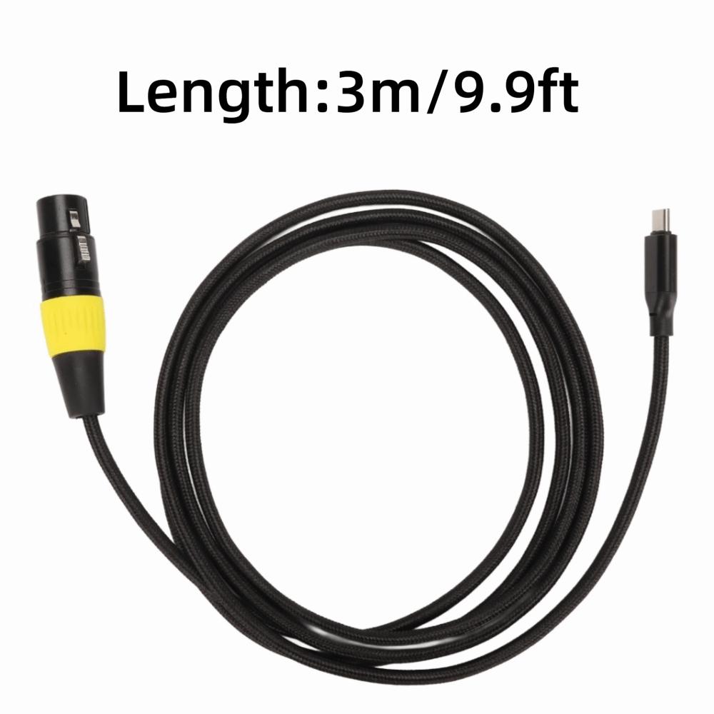 3 Pin XLR XLR to USB C Cable Flexible USB C Microphone Cable XLR Female Connector Cable  For Tablet