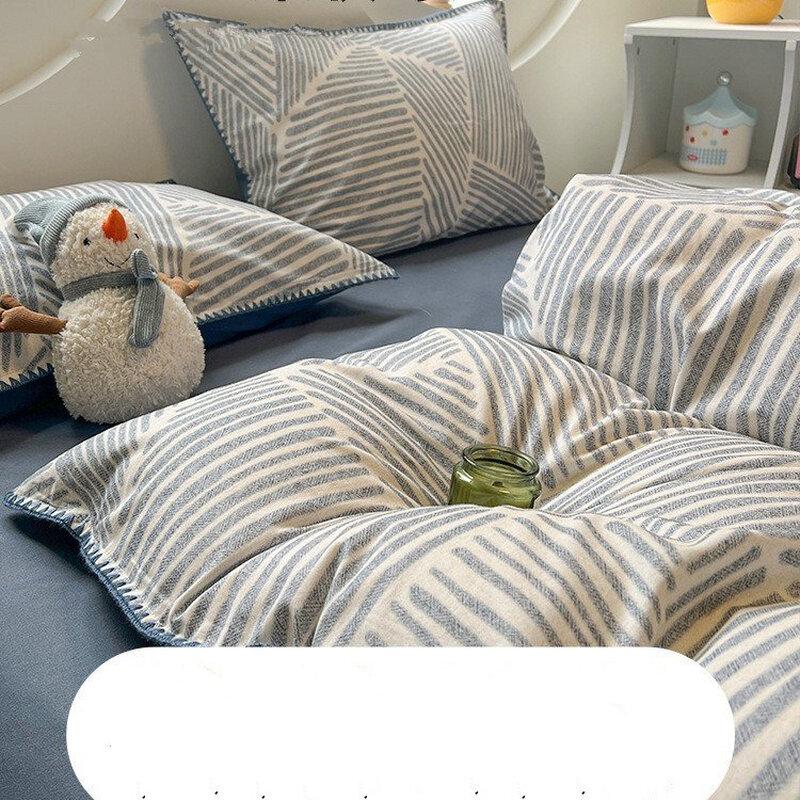 OEING Simple Autumn Thickened Bedding Set