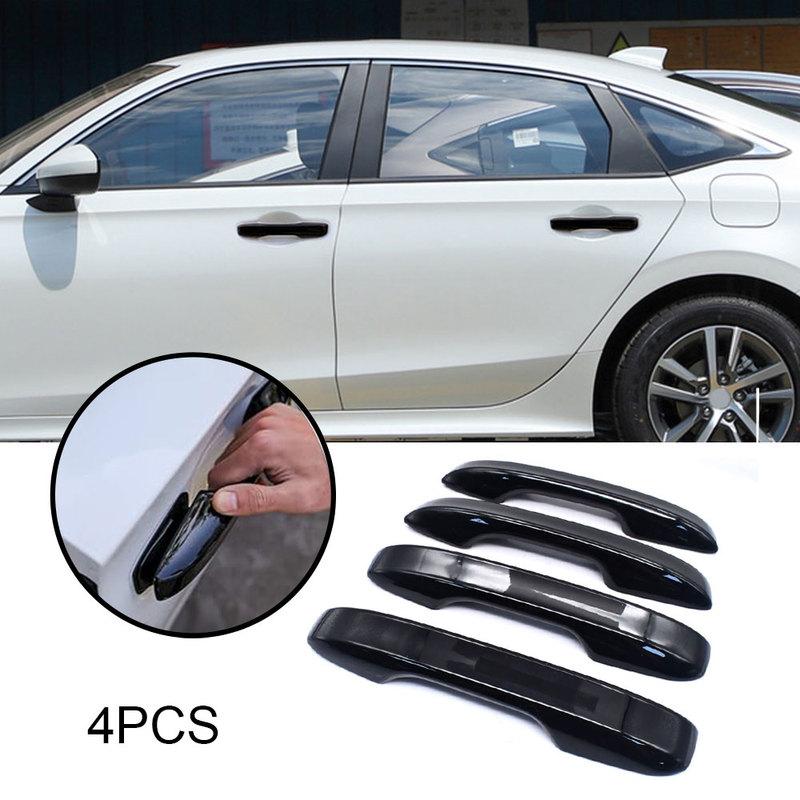 For Honda Civic 11th Gen 2024 Car Carbon Fiber Style Exterior Door Handle Moulding Cover Trim w/Keyless Entry Decor