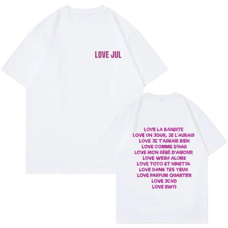 Rapper Jul Grafica Vintage Maglietta Unisex Moda Donna Hiphop T-shirt Divertente Estiva Manica Corta T-shirt Estetica Streetwear