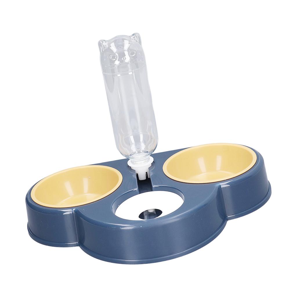 Triple Dog Cat Bowls 15 Degree Tilted Raised Cat Food Bowl with Automatic Water Bottle for Puppy