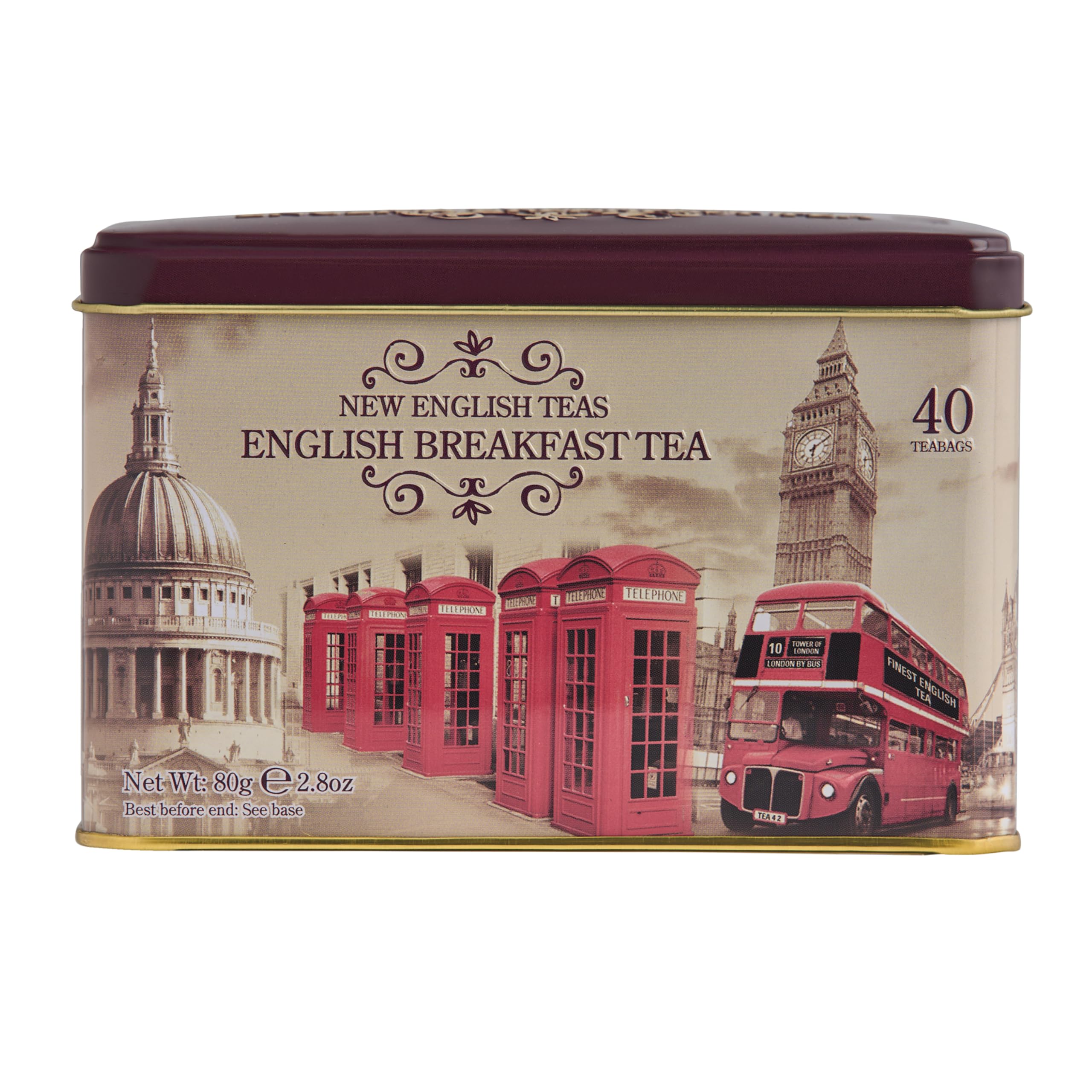 

Vintage London English Breakfast Tea Can with 40 Tea Bags