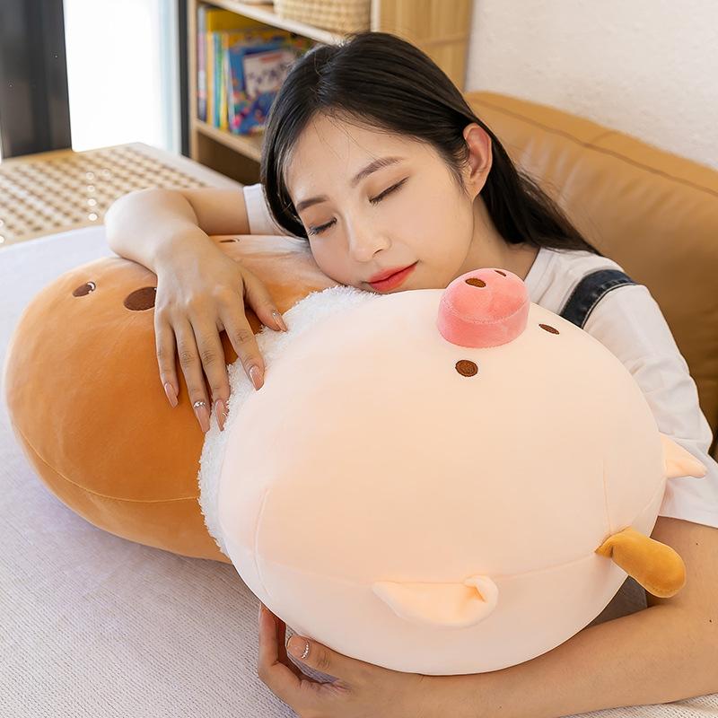 Transform into a pig milk tea cup plush toy cartoon rare pig milk tea doll throw pillow cute home pillow to accompany sleeping dolls